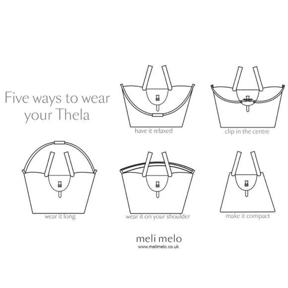 Meli Melo Thela Medium in Black with Burgundy Interior Rare Color Combo - Picture 9 of 9